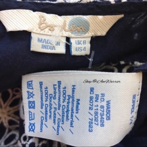 Boden sleeveless navy floral embroidered top *shop@iamwarrior - Picture 9 of 10